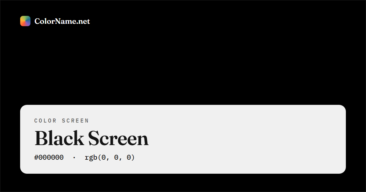 Black screen preview — solid black color, hex #000000